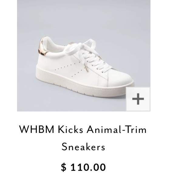 WHBM Kicks Animal- Trim Sneakers Ecru Sz 6 NWTs - Picture 5 of 13